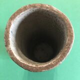 Sandstone scroll vase signed Jean Claude Monange, daisy motif