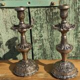 Pair of silver candle holders