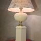 Living room lamp from Maison Dauphin 1970 to 80 cream hand-painted lampshade