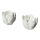 Pair of ceramic flower candle holders handcrafted