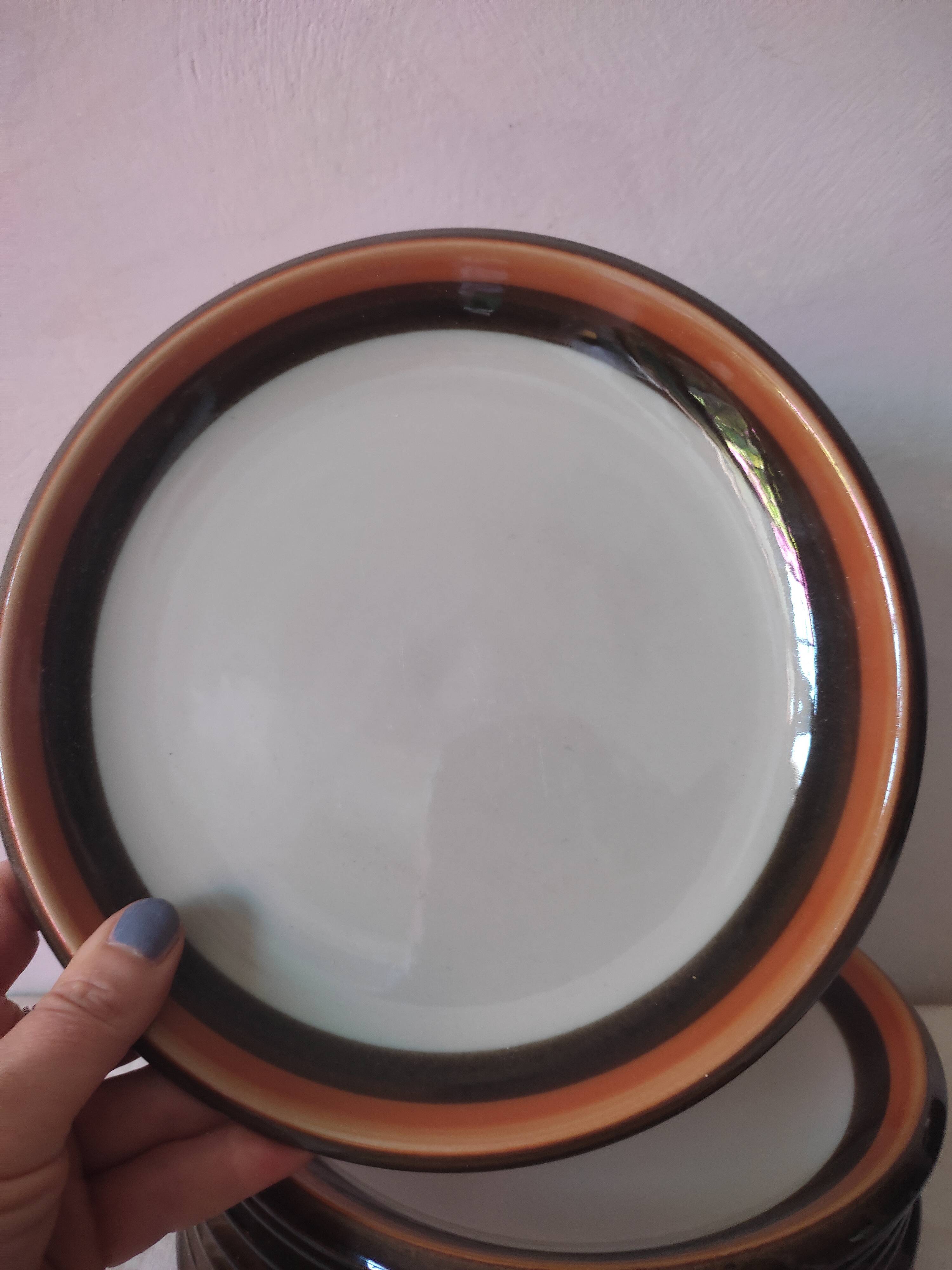 8 Swedish plates made of Rorstrand sandstone