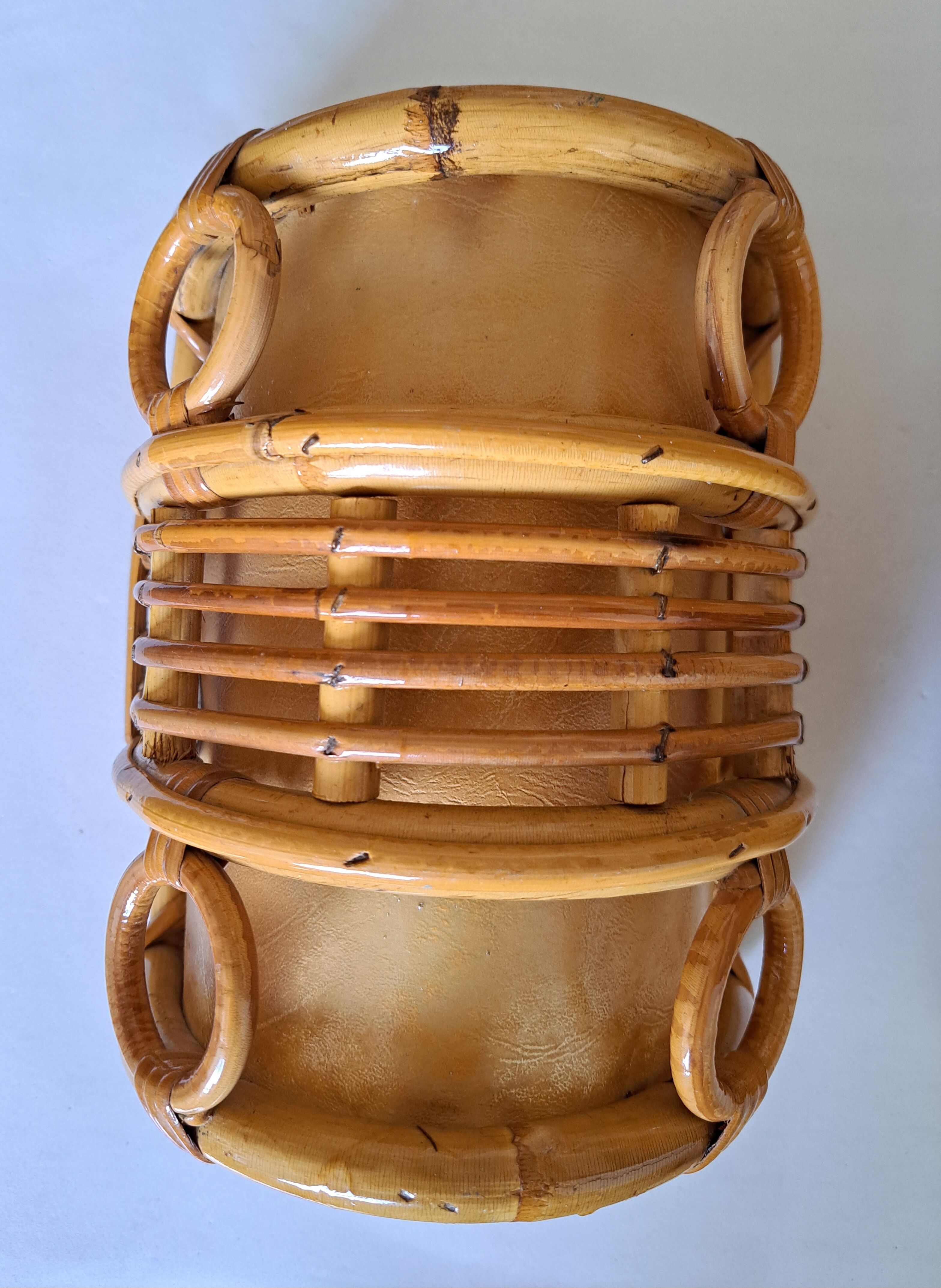 Pair of vintage bamboo sconces