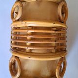 Pair of vintage bamboo sconces