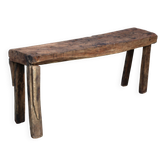 Ancien établi en bois massif – console de caractère, plateau épais – 165 cm