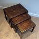 Set of Three Lacquered Nesting Tables with Chinese Decorations, France circa 19