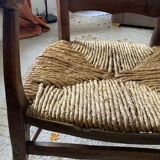 Wicker chair folk art