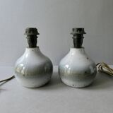 Pair of glazed ceramic lamps, 1970s-1980s