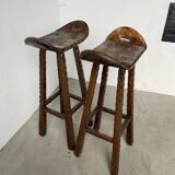 Pair of brutalist high stools