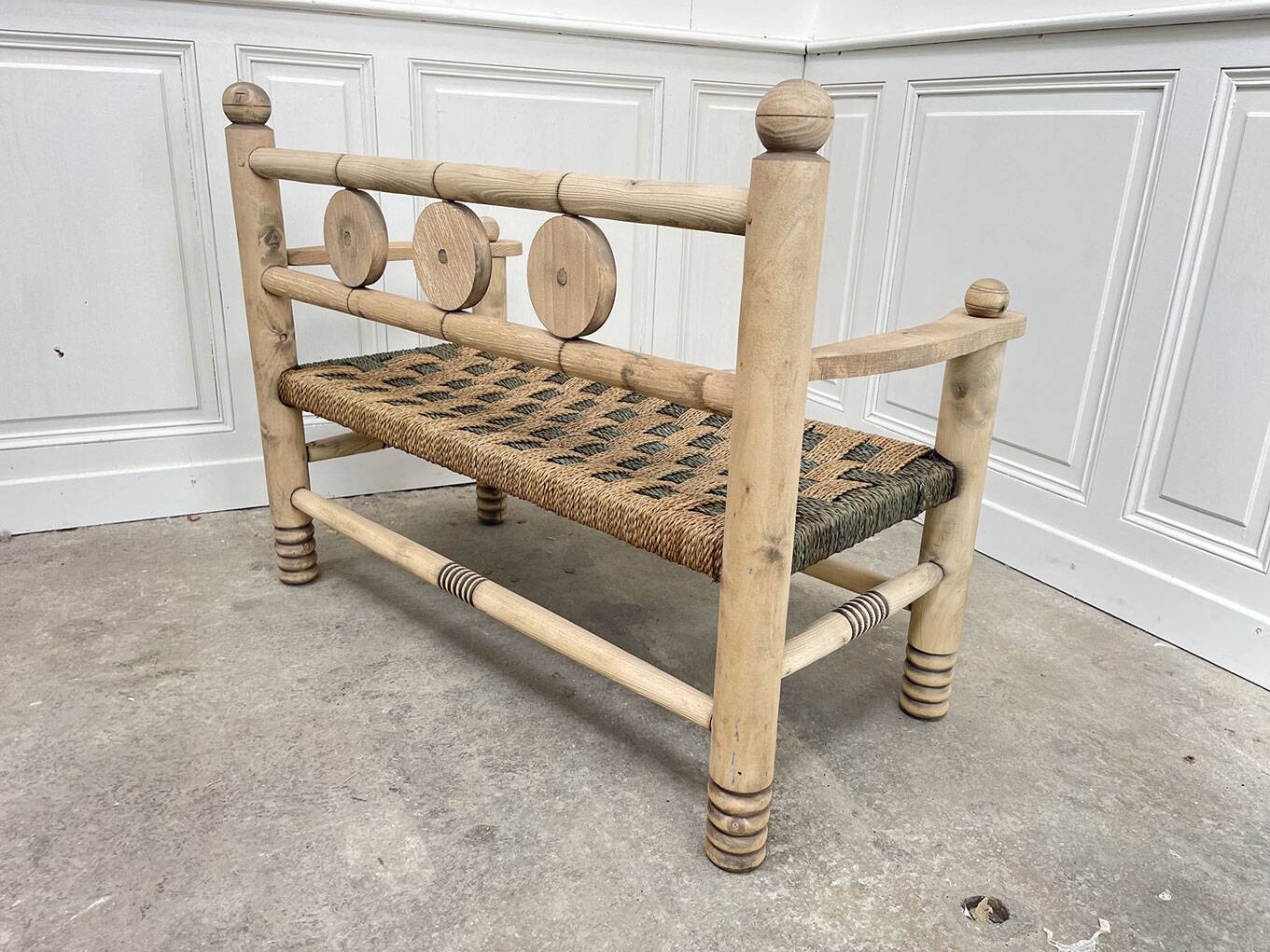 Two-tone rope bench from the 1950s