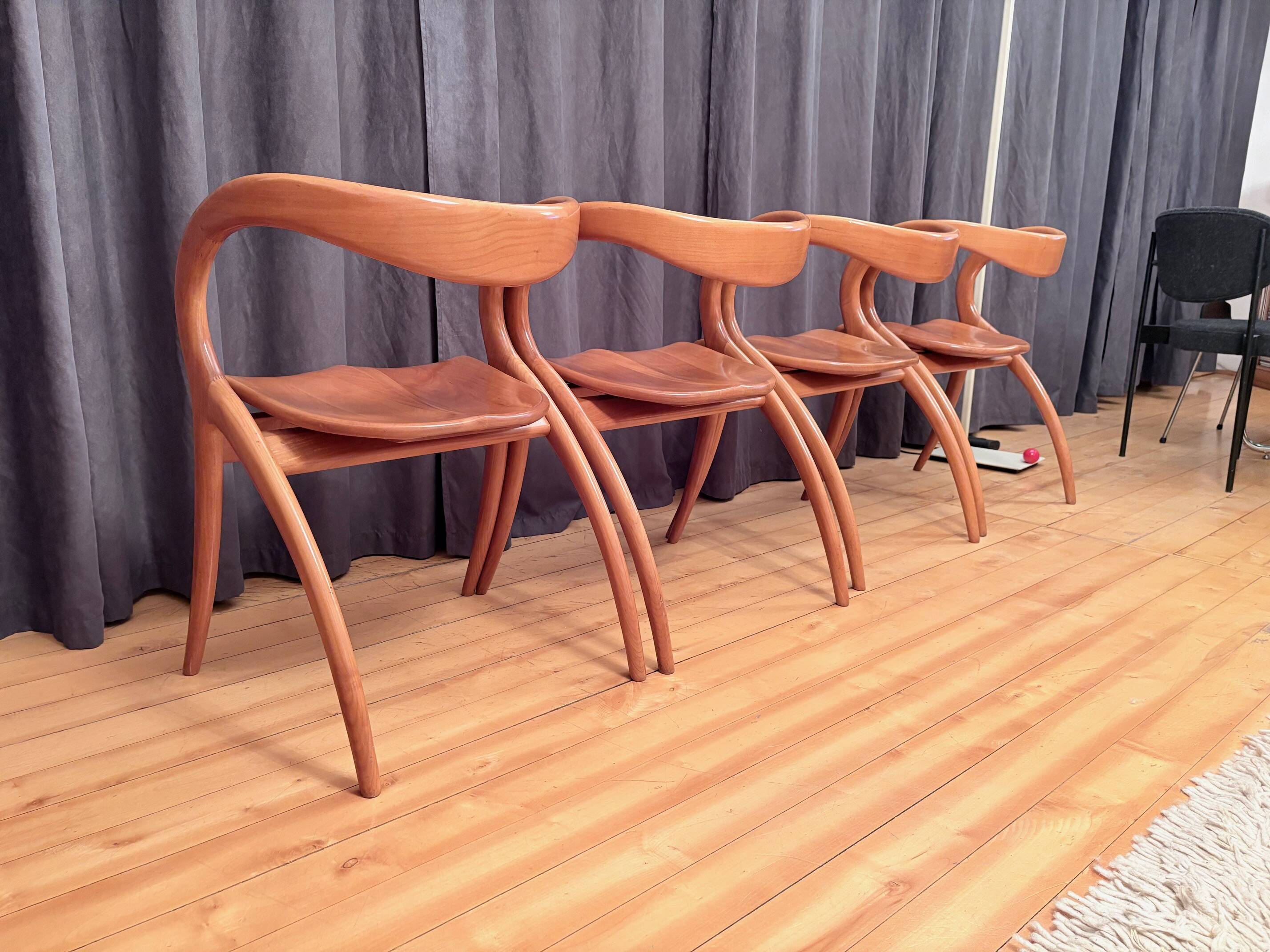 Set of four chairs designed by A. Sibau, Italy, 1980s.