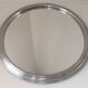 Round art deco metal and chrome mirror tray
