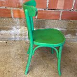 Antique Bistrot Chair Baumann Style Turned Wood Green Vintage