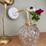 Vintage moulded glass elbow wall light