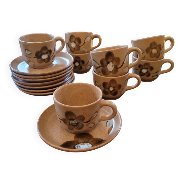 Tasses Atelier d’art Sarreguemines. Années 70