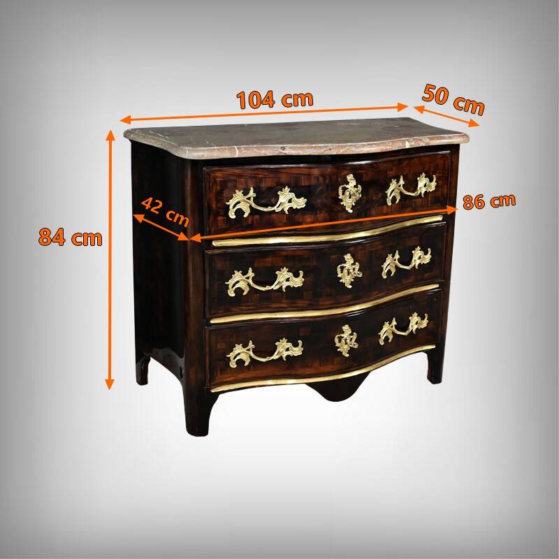 Rosewood Marquetry Chest of Drawers, Louis XIV Period – Early 18th Century
