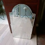 Art Deco beveled engraved mirror