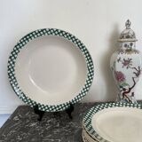 Green gingham hollow dish