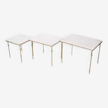 Marble and brass nesting tables