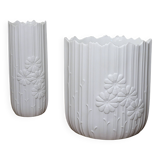 Pair of white porcelain vases by Manfred Frey for Kaiser, Germany
