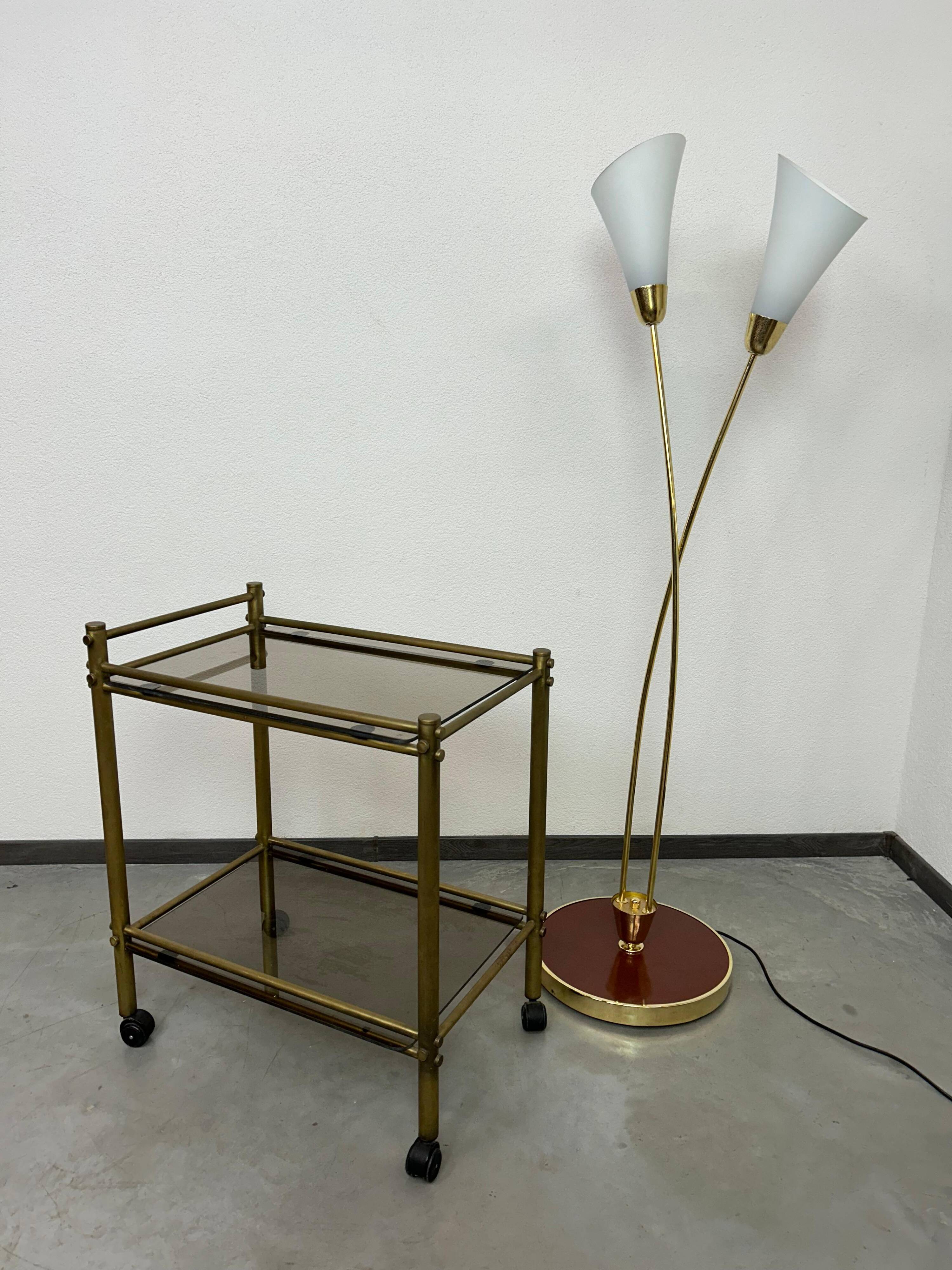 Vintage brass serving trolley