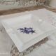 Square ashtray in Limoges porcelain decoration pink blue midnight