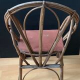Armchair chair in rattan wicker vintage child