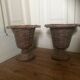 PAIR OF CACHE POTS/ VASES MEDICIS IN VINTAGE WICKER
