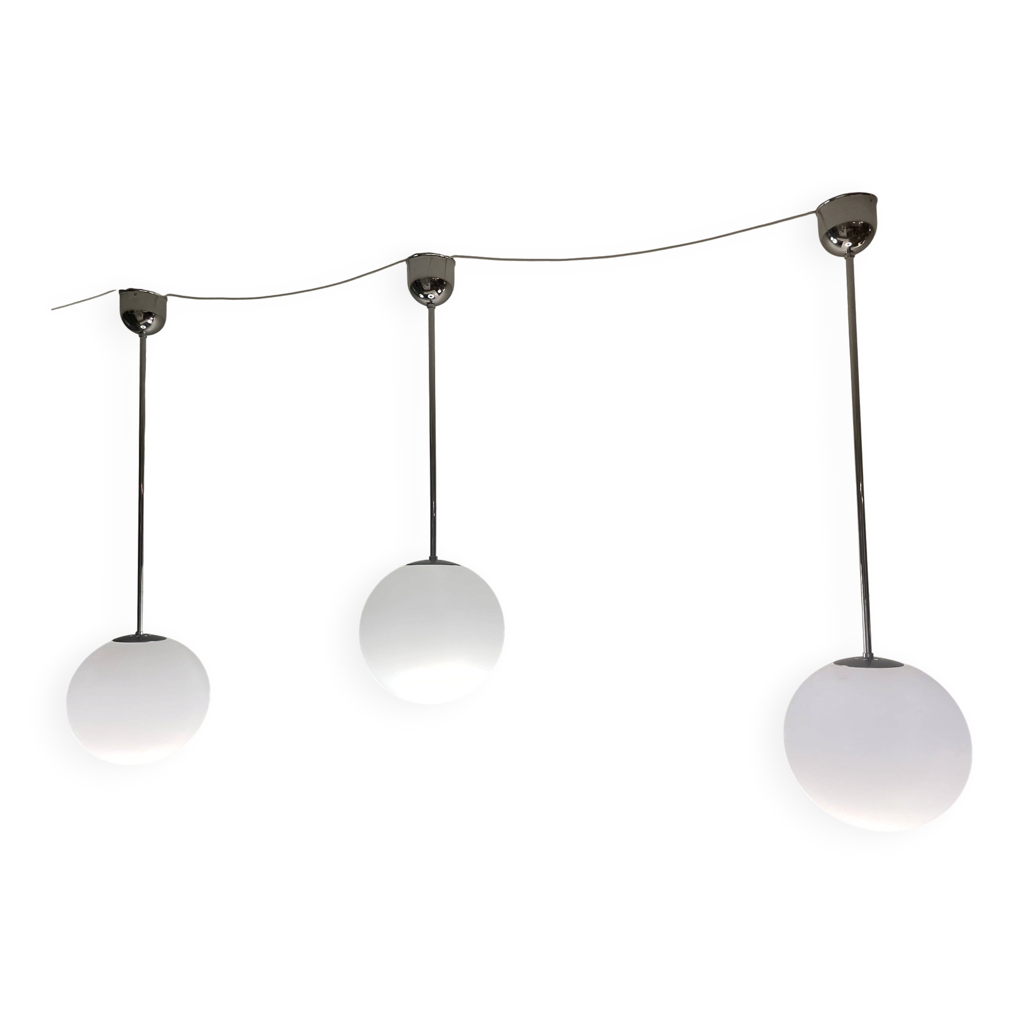 3 Giso ball pendant lights by Gispen