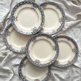 6 ironstone dinner plates “Diderot” Longwy