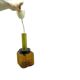 Ceiling lamp, modernism, brown glass, Polam, Poland, 1980s.