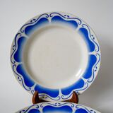 Set of 4 gien royal blue art deco flat plates 1930