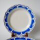 Set of 4 gien royal blue art deco flat plates 1930