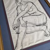 Nude study "Lydie" signed by François Xavier Josse, 50s, 71 x 54 cm