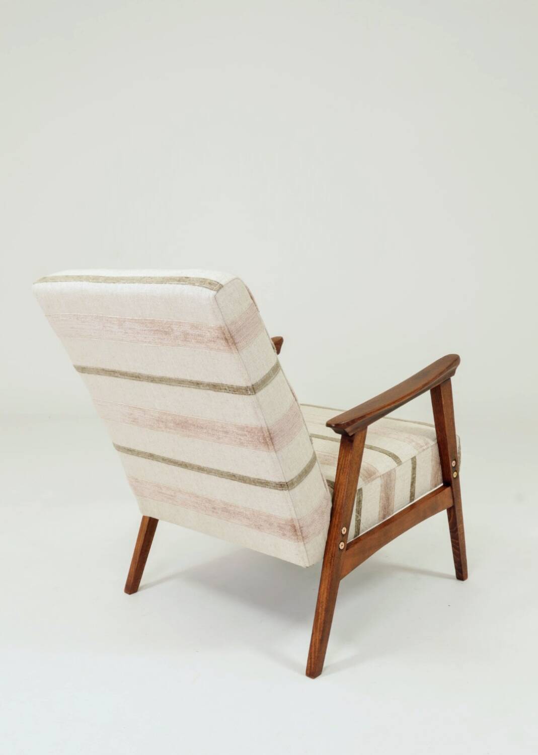 Fauteuil vintage style scandinave lin naturel 1970