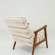 Fauteuil vintage style scandinave lin naturel 1970