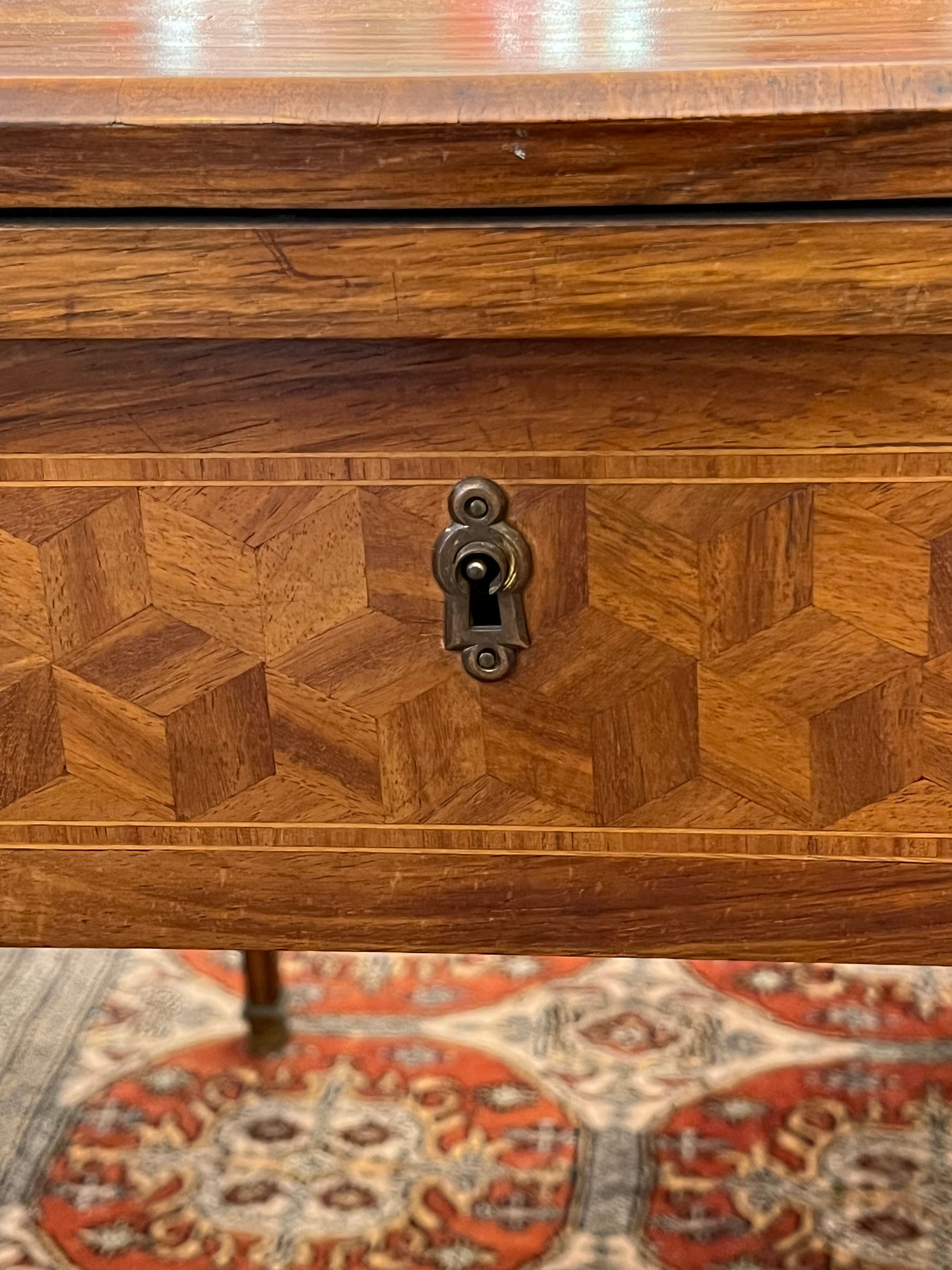 Old game table, has system, length 180 cm, directoire style