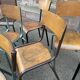 Set of 10 vintage mismatched industrial chairs mullca