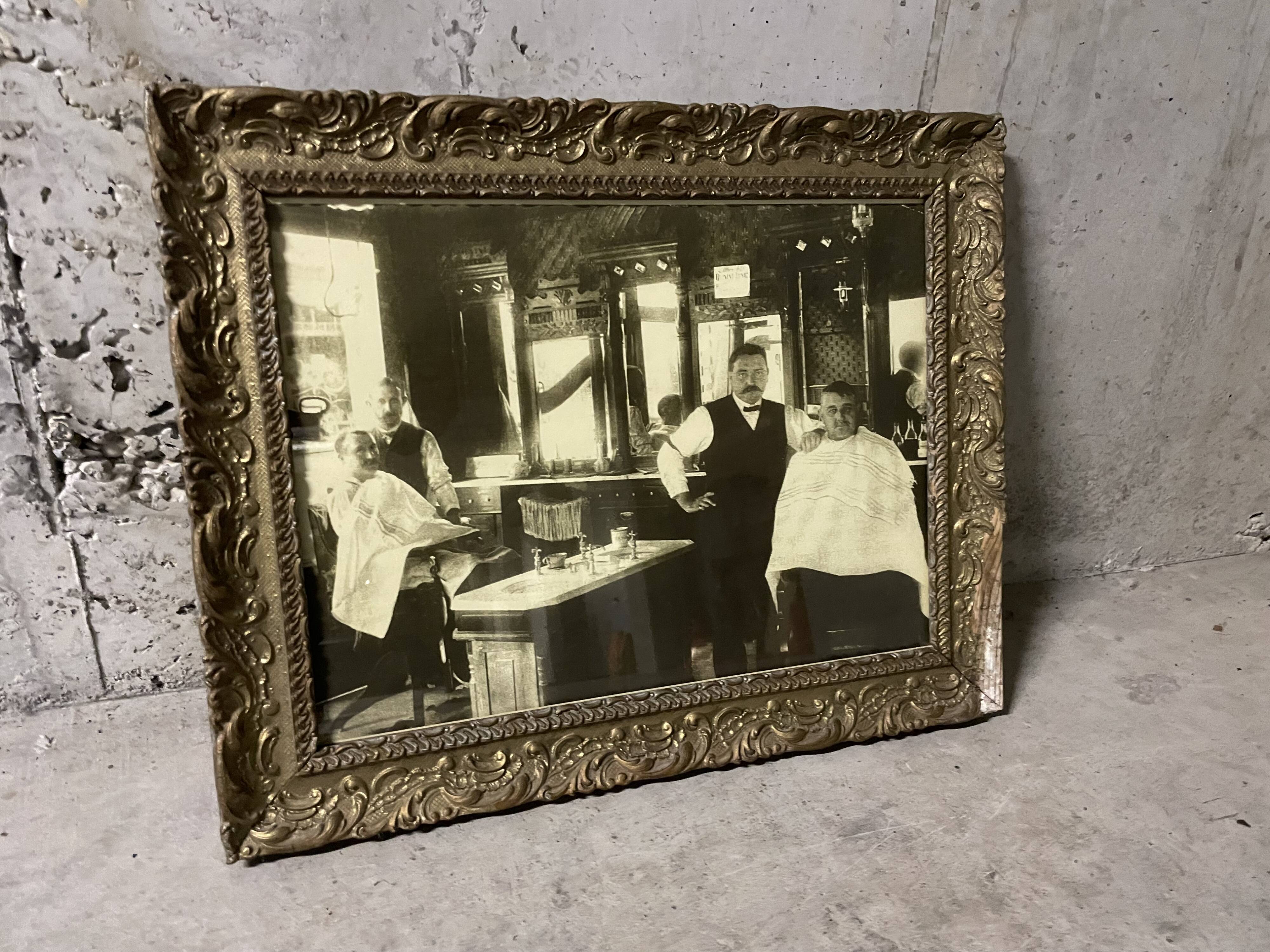 Old photo frame “the barbers”