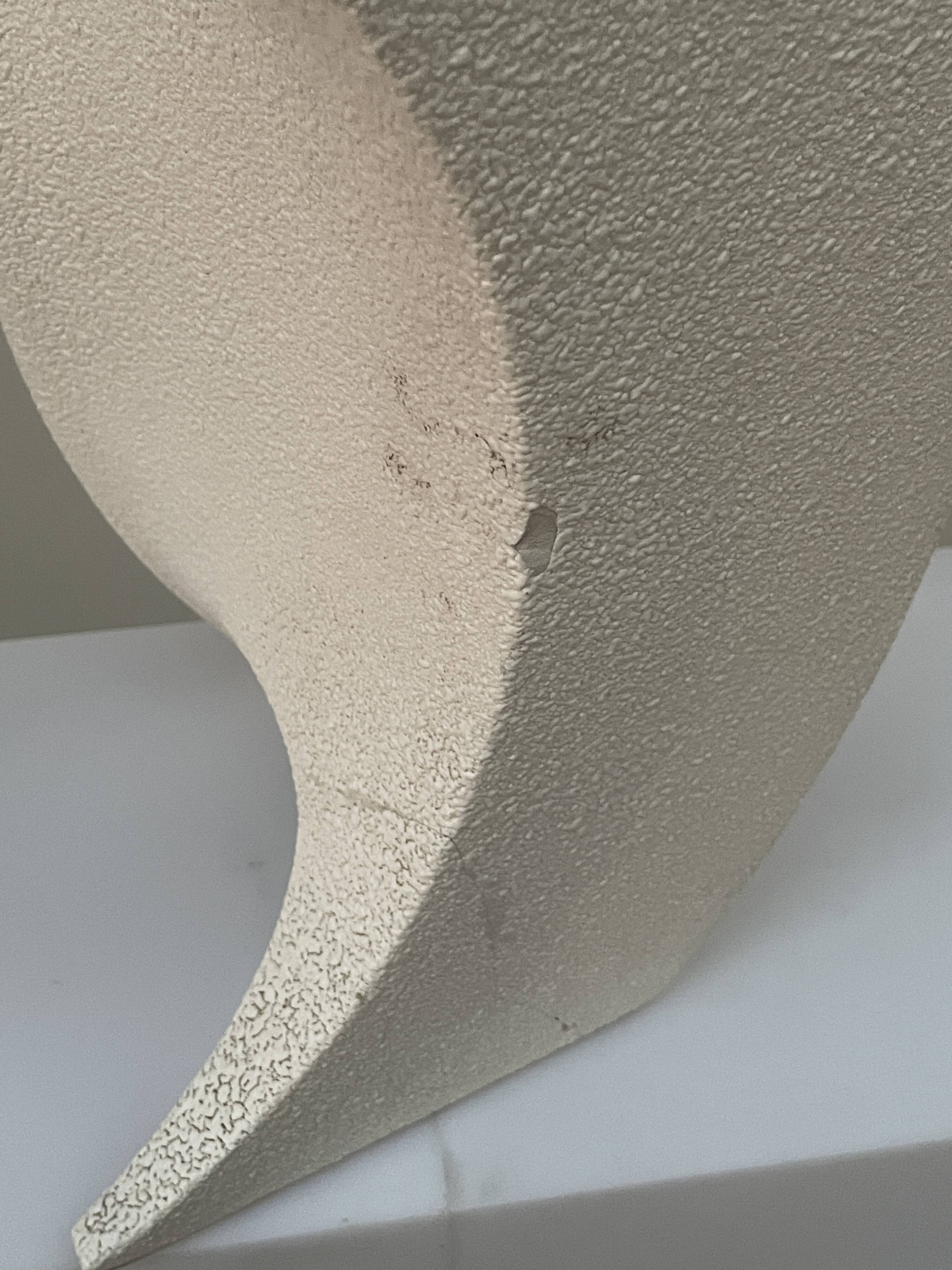 white vase Sculptural Wave -Ceramic - Roberto Rigon - Italy - 1960-70