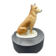 Vintage sitting dog in porcelain Zsolnay Pécs – Hungary, 1960s