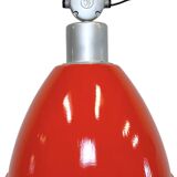 Large Red Painted Industrial Factory Lamp from Elektrosvit, 1960s