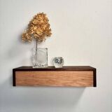 Vintage floating commode in teak and beech wood from the 1960s.