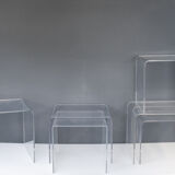 6 tables d'appoint en lucite, France, années 1970