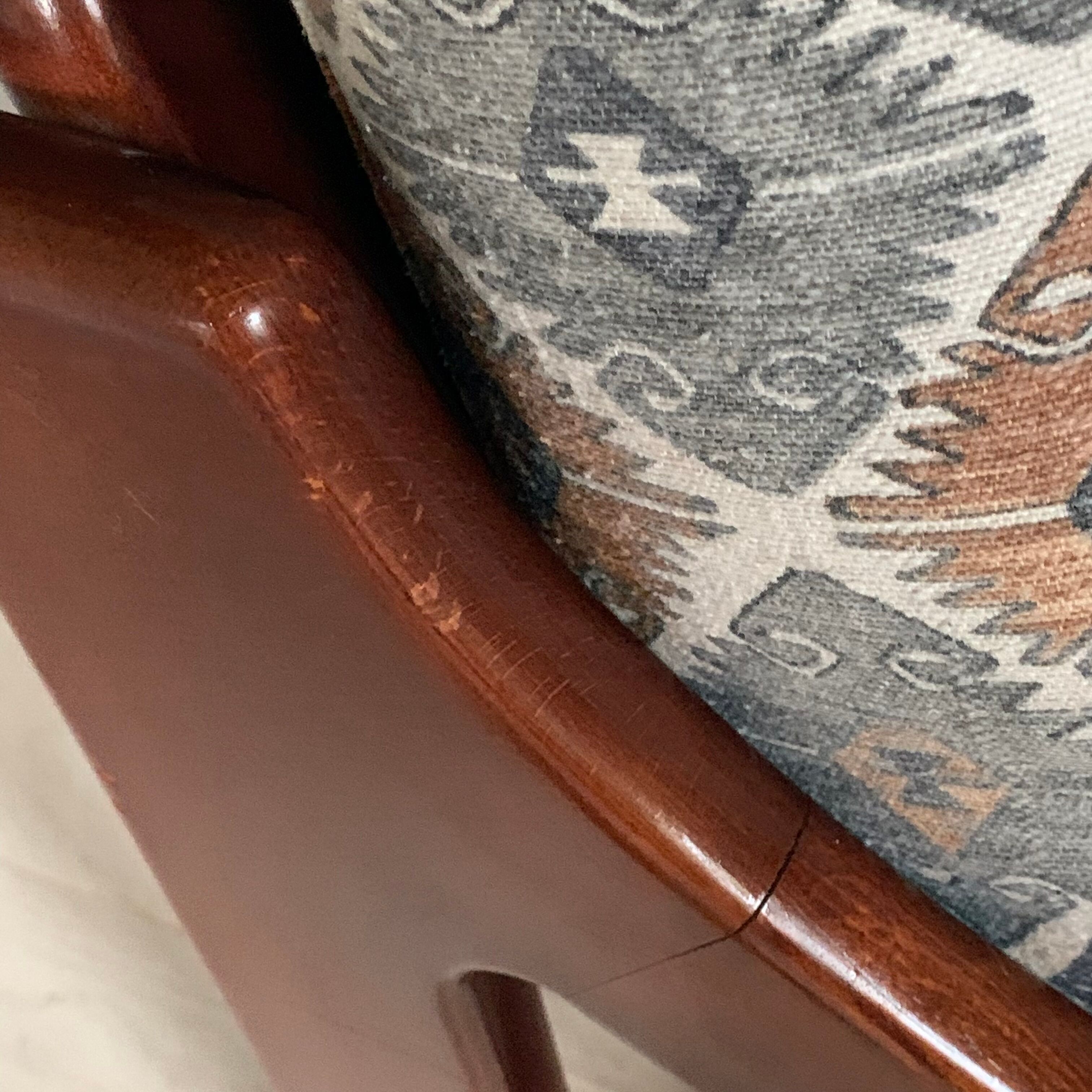 Armchair sleigh vintage 70s