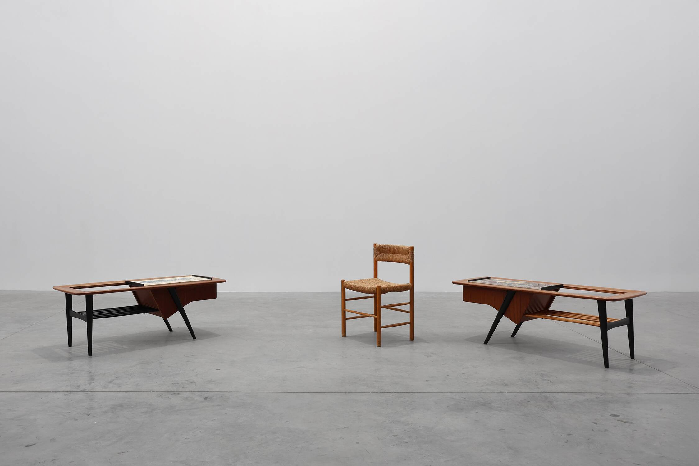 Coffee Table model 210, teak wood and ceramic,by Alfred Hendrickx, Belform