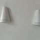 Pair of vintage wall lights, matte white metal, Netherlands, 1980s