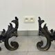 Beautiful pair of bronze andirons - 19th century