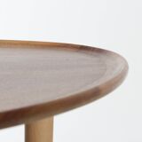 Scandinavian coffee table or half-moon side table in walnut