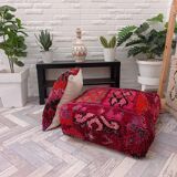 Berber pouf and handmade wool cushion 60 X 60 X 20 CM