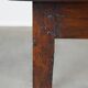Antique French fruitwood dining table with 2 drawers and patina